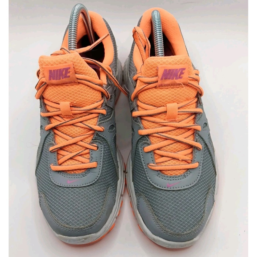 Nike Women's Running‎ Shoes Gray Orange Pink Mesh Size 8 Lightweight